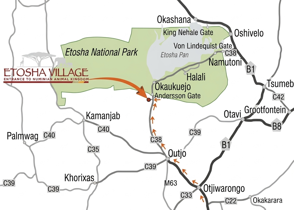 Etosha Village Location Map